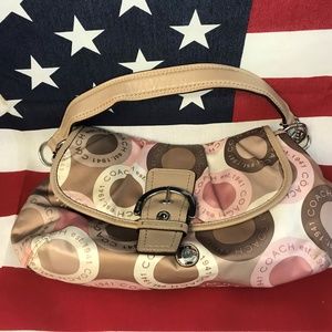 COACH Soho Pink Multicolor Snaphead Flap Handbag